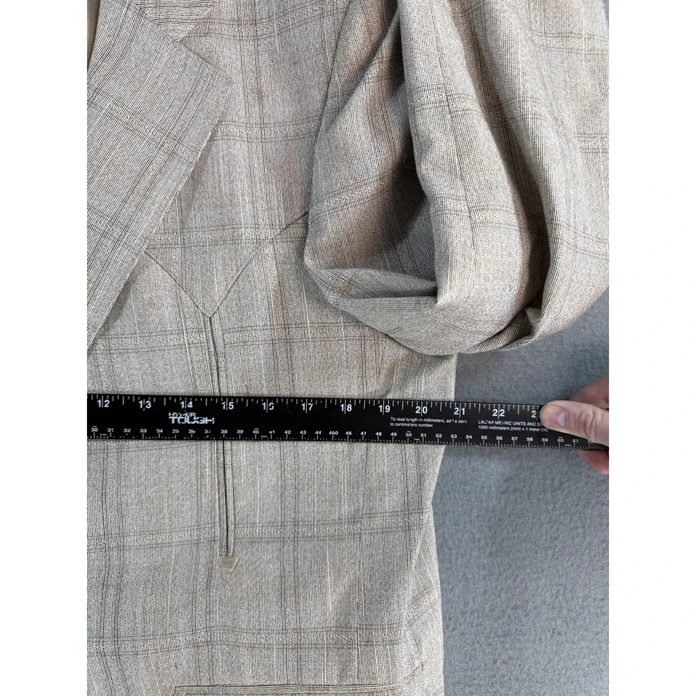 Vintage H Bar C Ranchwear Sport Coat Mens 42R Beige Plaid Western Jacket USA